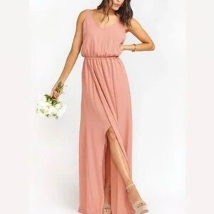 Show Me Your Mumu Kendall Chiffon Maxi Dress Bridesmaid Gown Rustic Mauve M NWT‎